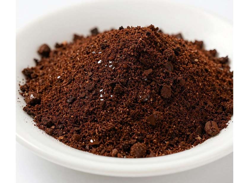 Screw press dewatering machine processing coffee grounds