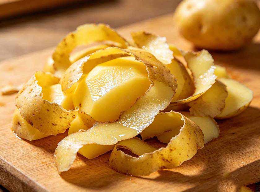 Screw press dewatering machine processing potato peel
